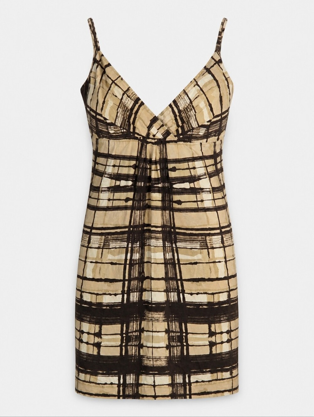 Women's Vintage Y2K Size‎ 8 Silk Blend Brown Babydoll Slip Midi Dress Boho